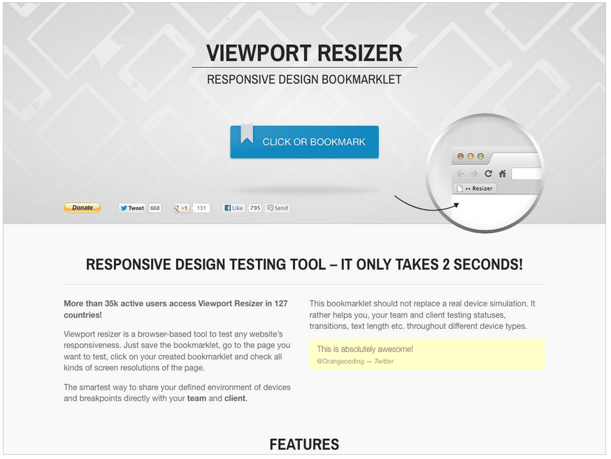 Viewport Resizer 书签工具