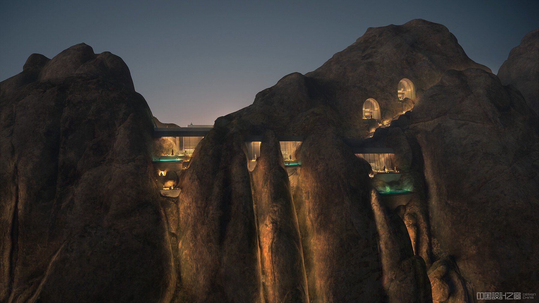 oppenheim architecture breaks ground on desert rock resort in the mountains of saudi arabia