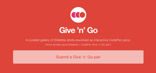 用代码呈现Dribbble的设计作品 -“Give n Go”