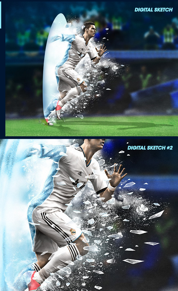 PES 2013 Photoshop and Cinema 4D Case Study