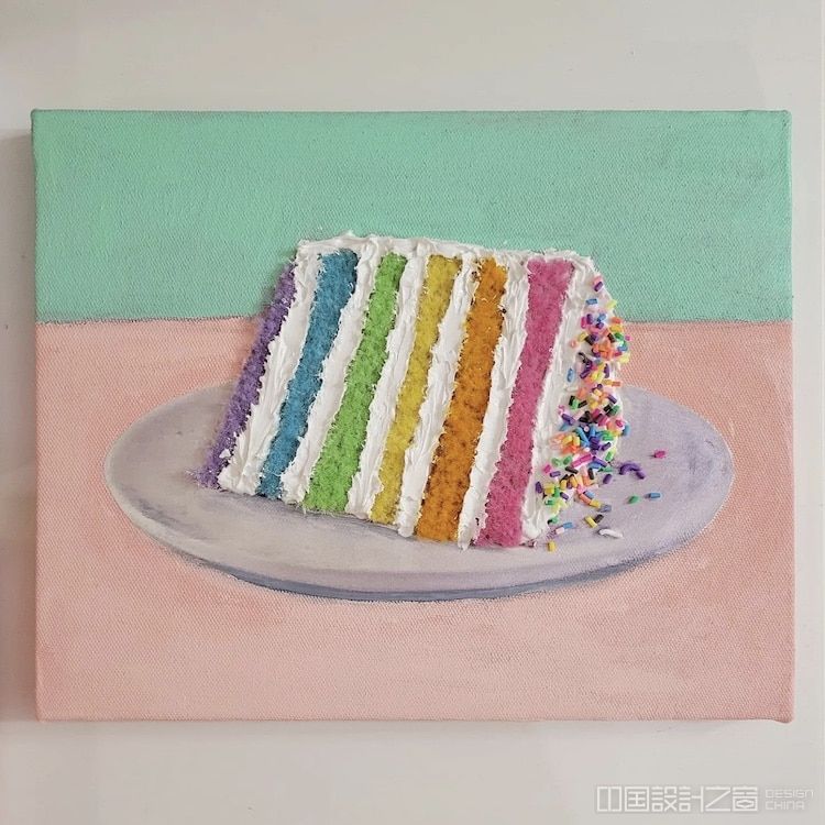 Embroidered Cake Painting by Heather Ríos