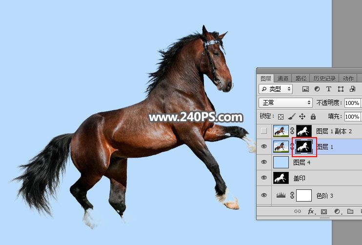 ps完美抠图快速抠出在草原上飞奔的骏马图片教程
