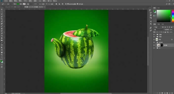PS创意合成制作西瓜茶壶图解教程