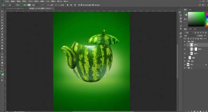 PS创意合成制作西瓜茶壶图解教程