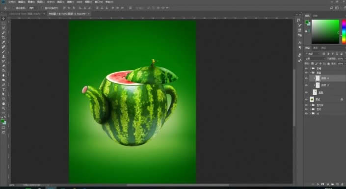 PS创意合成制作西瓜茶壶图解教程