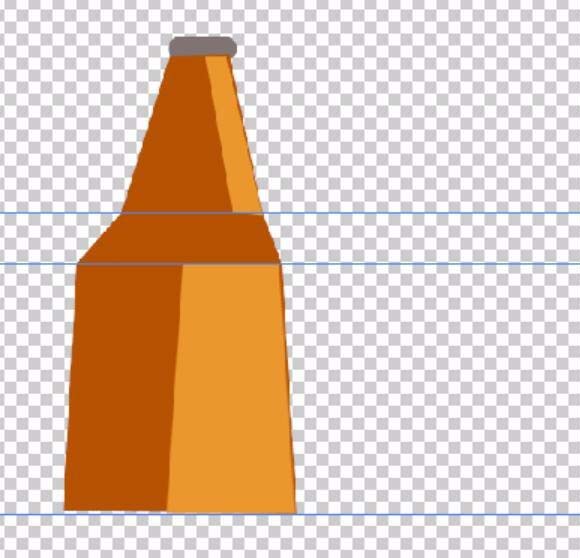 ps怎么画用色块组成的啤酒瓶?