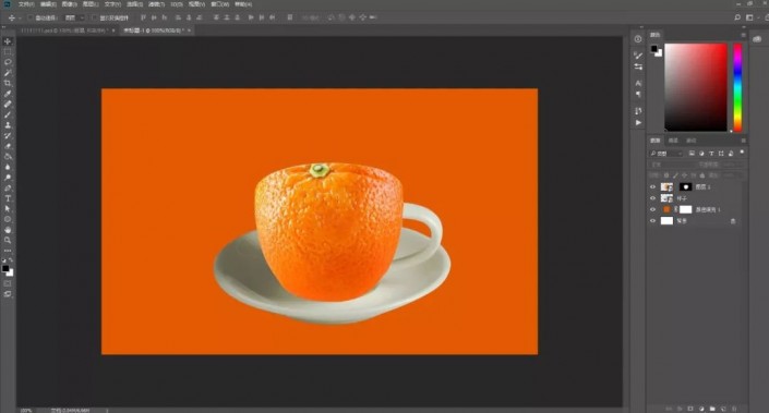 ps合成制作一款创意橙子咖啡杯教程