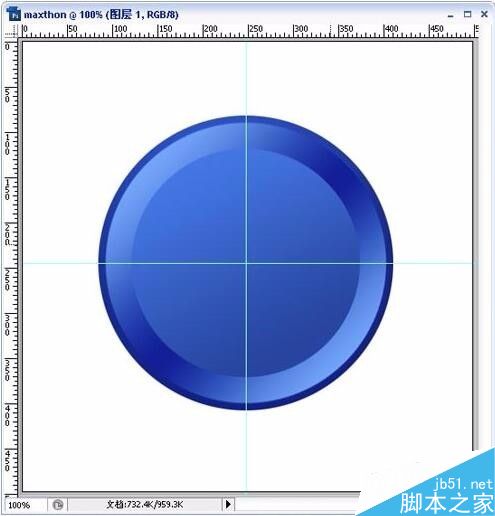 ps教程：绘制蓝色水晶按钮效果图