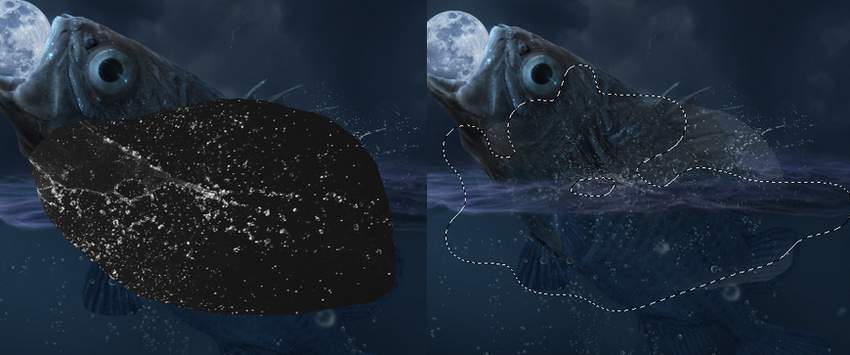 用Photoshop合成鱼和月亮超现实风格的特效图片
