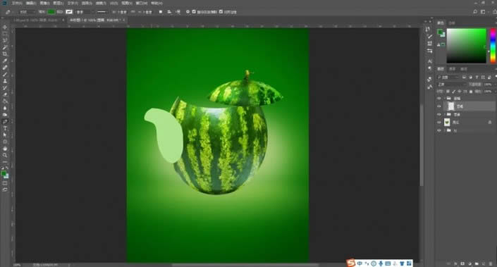 PS创意合成制作西瓜茶壶图解教程