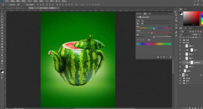 PS创意合成制作西瓜茶壶图解教程