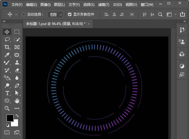 ps怎么做科技感的暗光圆形图案? 科技感ps设计方法