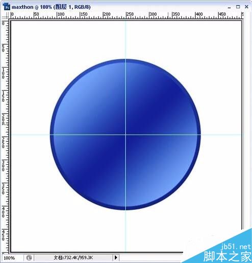 ps教程：绘制蓝色水晶按钮效果图