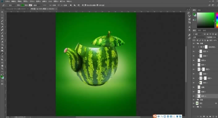 PS创意合成制作西瓜茶壶图解教程