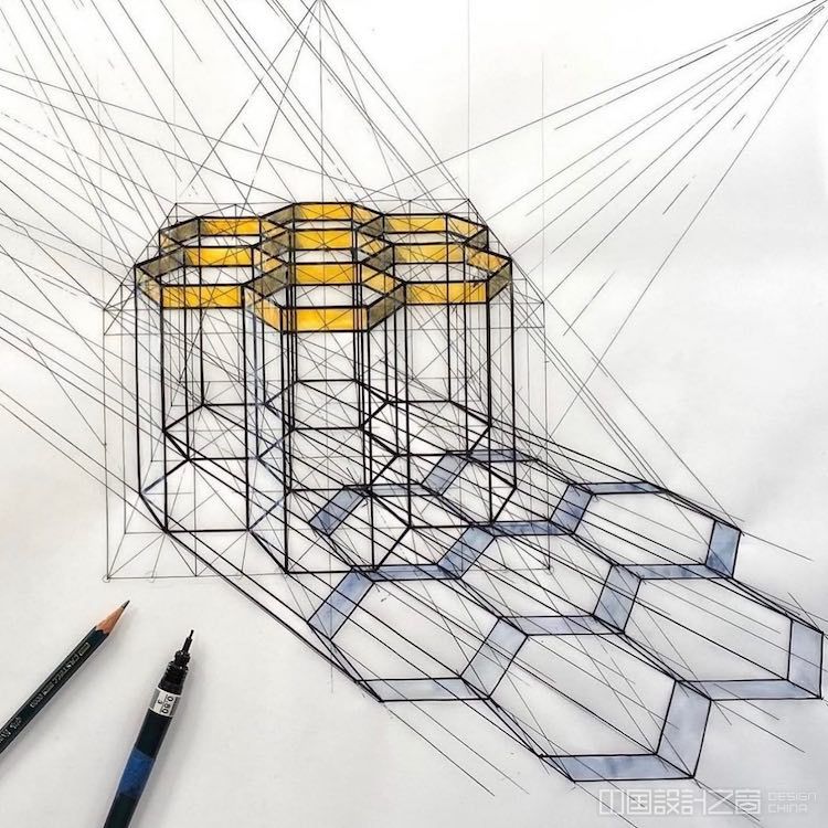 Geometric Drawing by Rafael Araujo