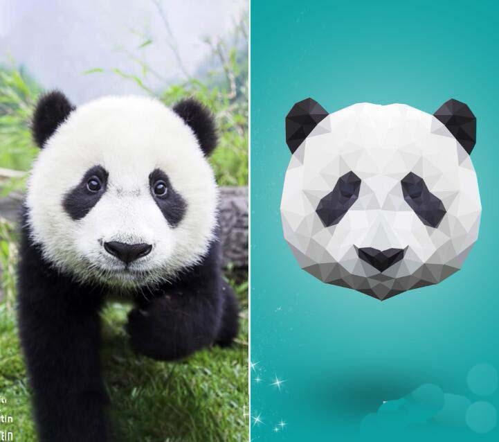 ps怎么制作低多边形的熊猫头像? LowPoly多边形头像的制作方法