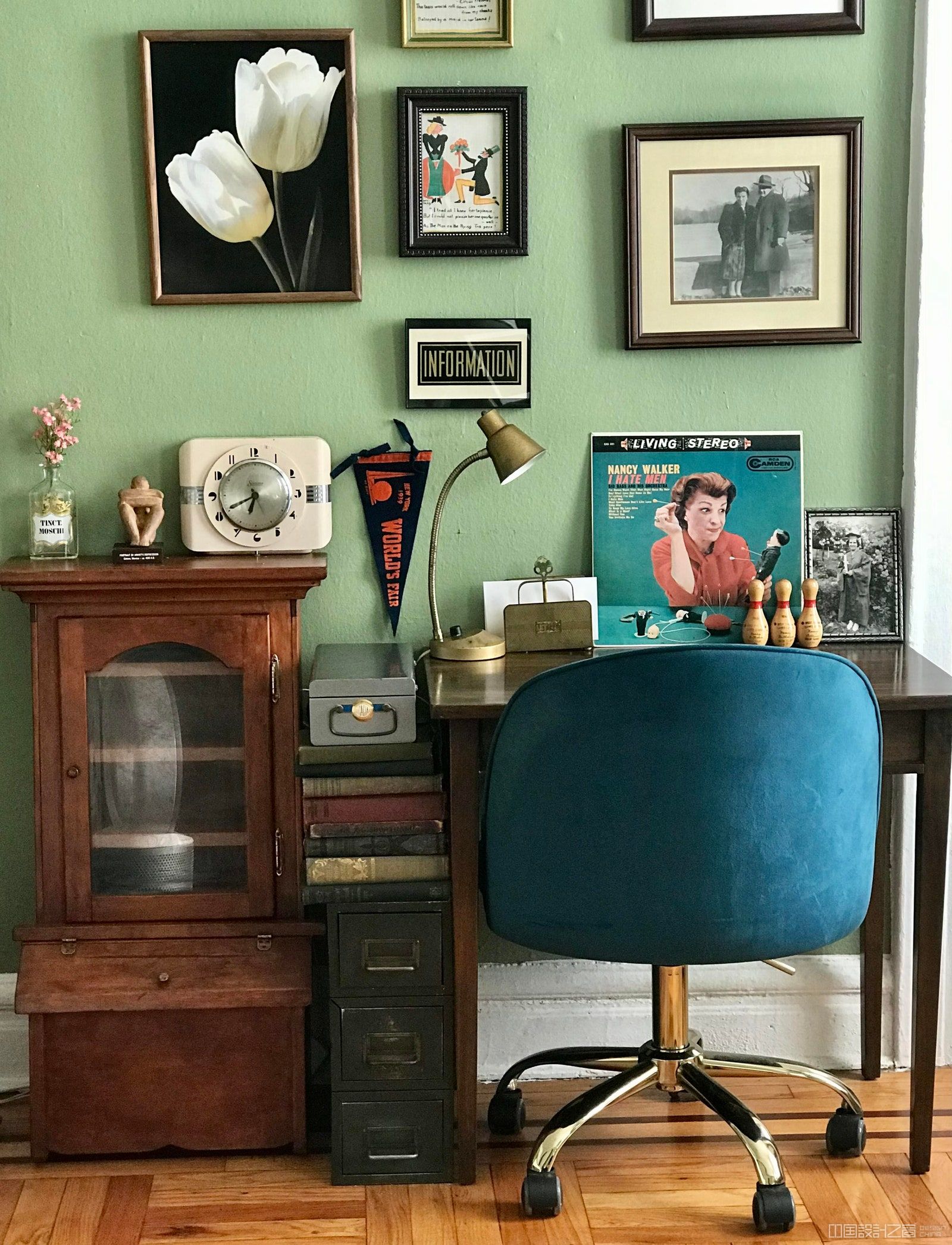 The author's home office co<em></em>nsists primarily of flea market and estate sale finds along with a few family photos and a...