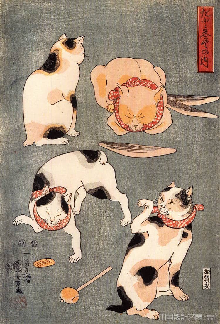 Cats in Japanese Woodblock Prints