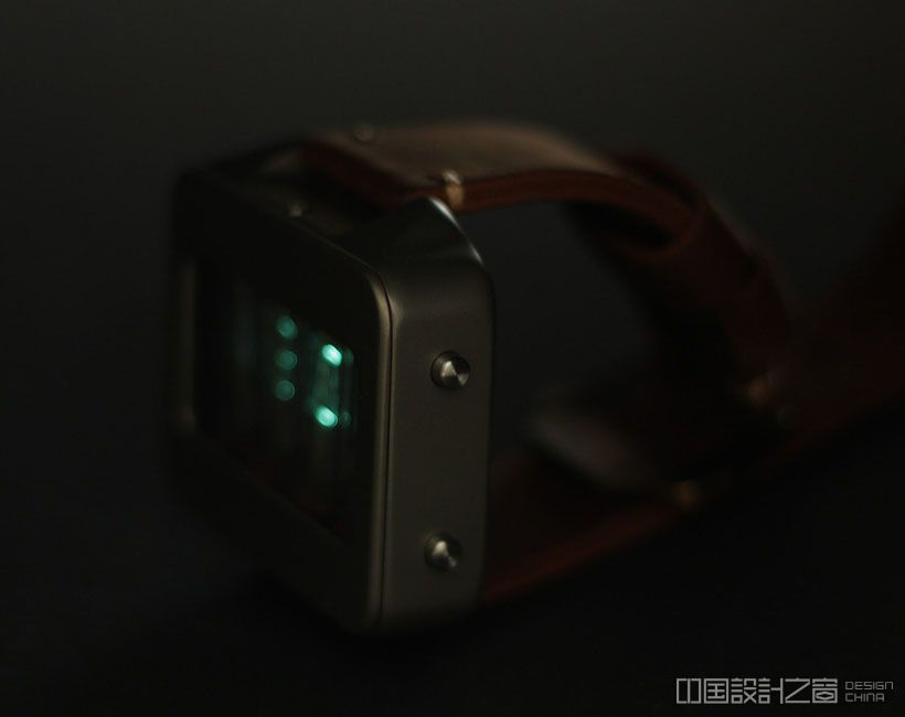 Futuristic Nixie Titanium Watch with Accelerometer