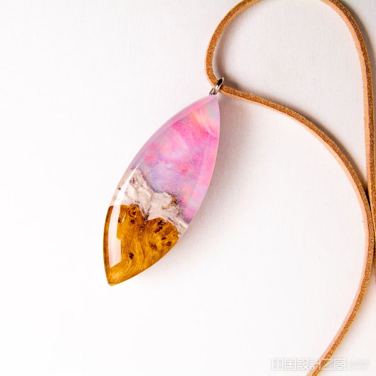 Pink Aurora Borealis Necklace Pendant