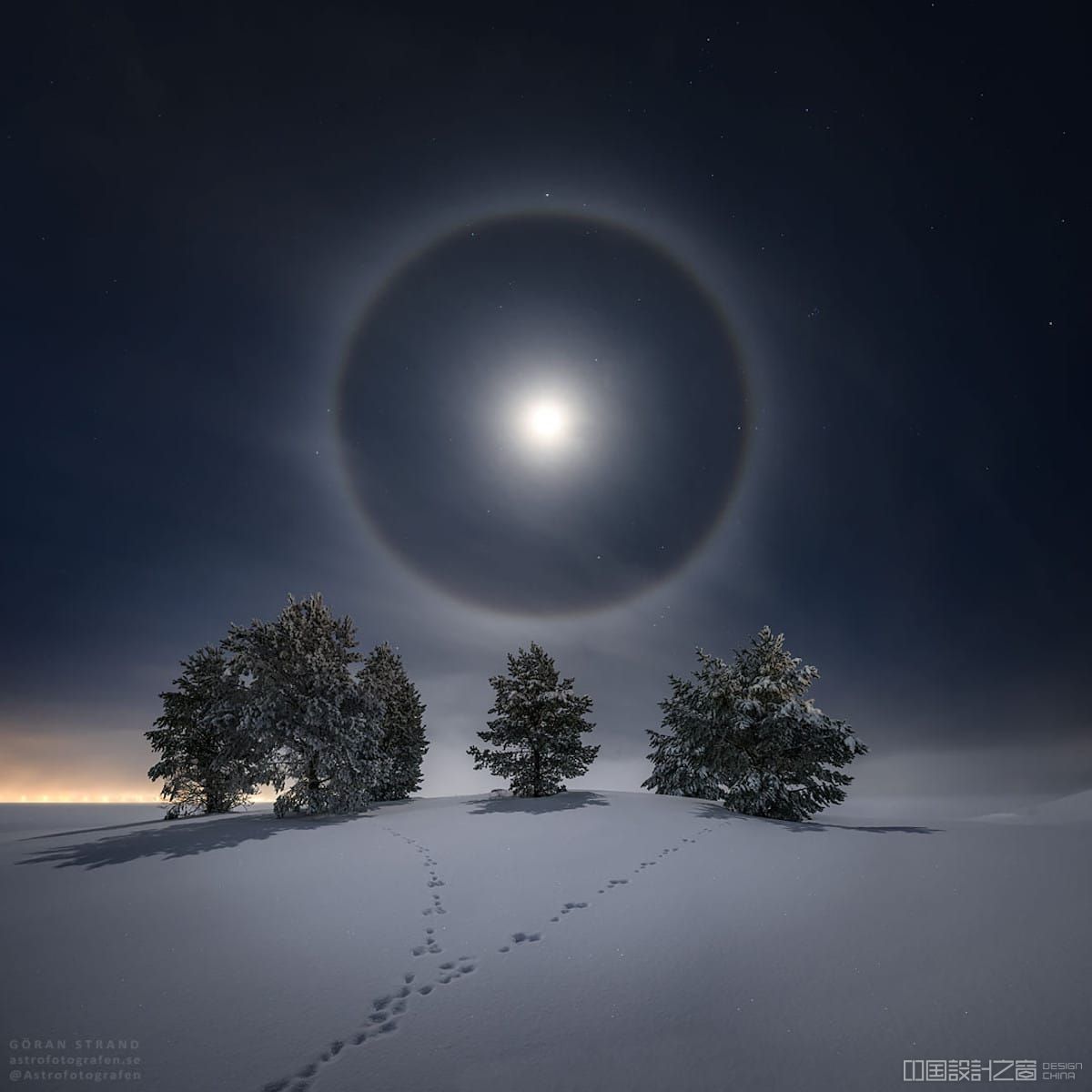 Photographer Captures a Perfect Sun Halo Above a Wintery Scene Near the Arctic Circle