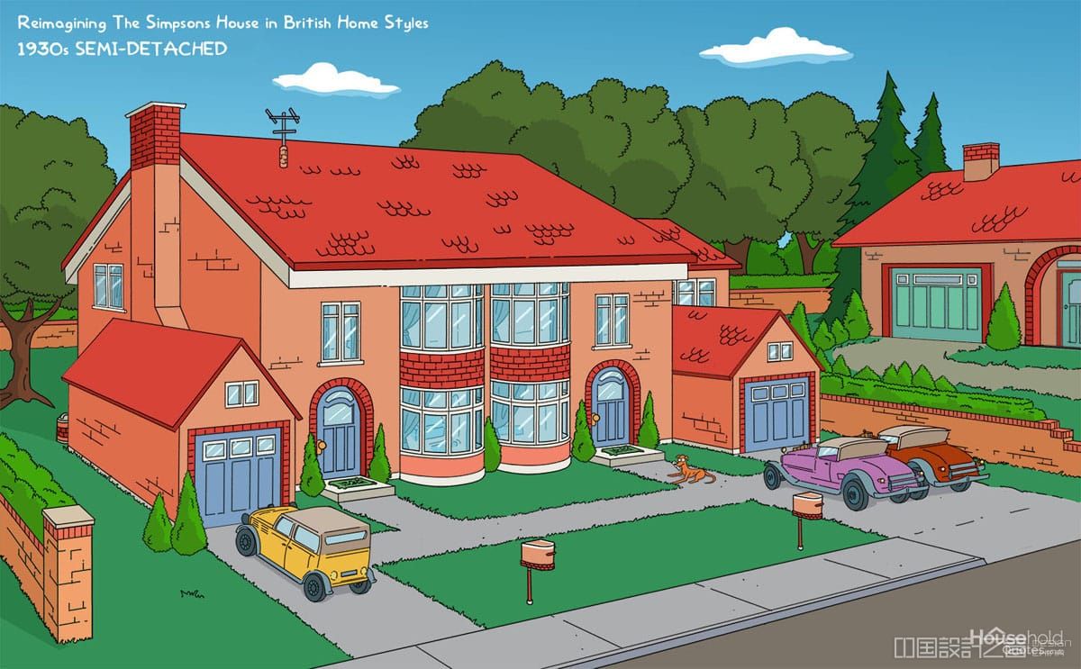 Ingenious Illustrations Reimagine the Simpsons' House in 8 Different British Architecture Styles