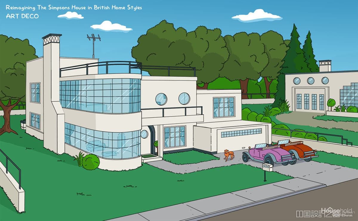 Ingenious Illustrations Reimagine the Simpsons' House in 8 Different British Architecture Styles