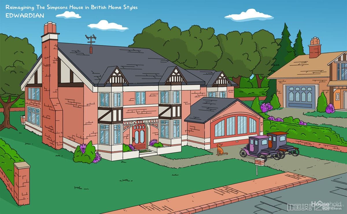 Ingenious Illustrations Reimagine the Simpsons' House in 8 Different British Architecture Styles