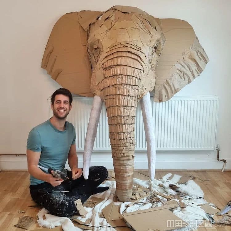 Upcycled Cardboard Sculptures by Josh Gluckstein