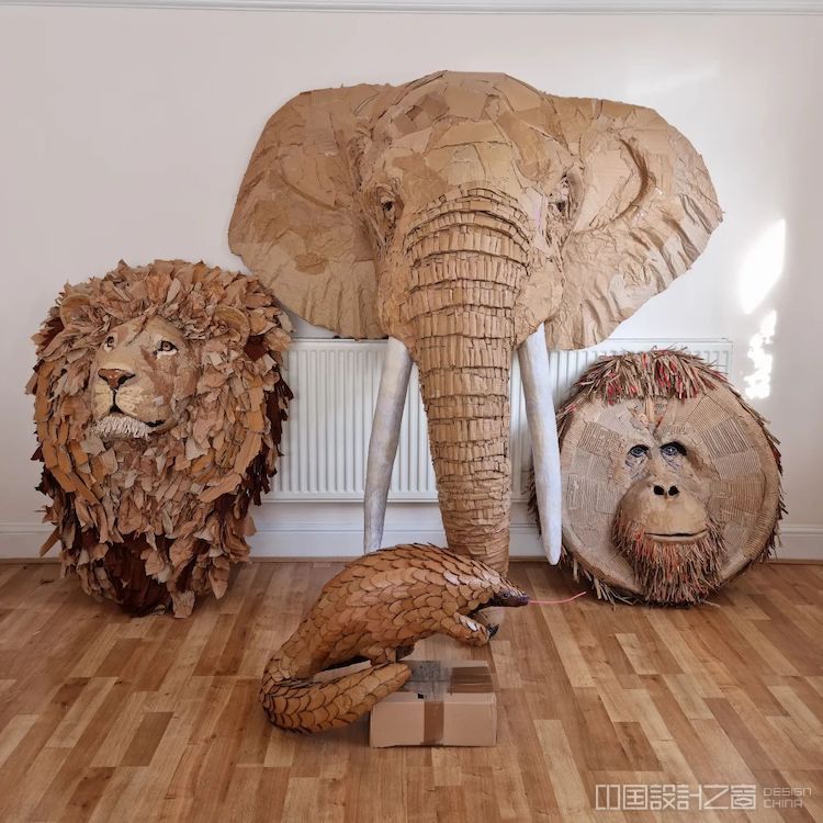 Upcycled Cardboard Sculptures by Josh Gluckstein