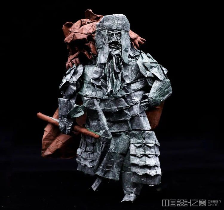Origami Artist Creates a Dragon Hunter Out of a Single Piece of Paper