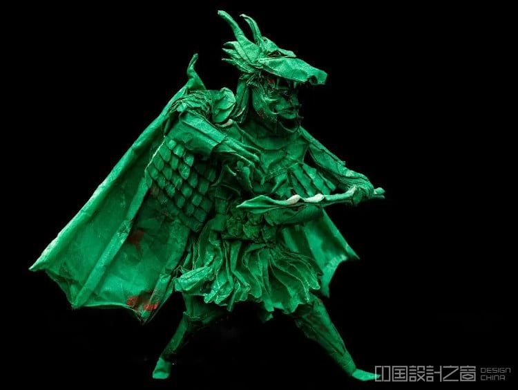 Origami Artist Creates a Dragon Hunter Out of a Single Piece of Paper