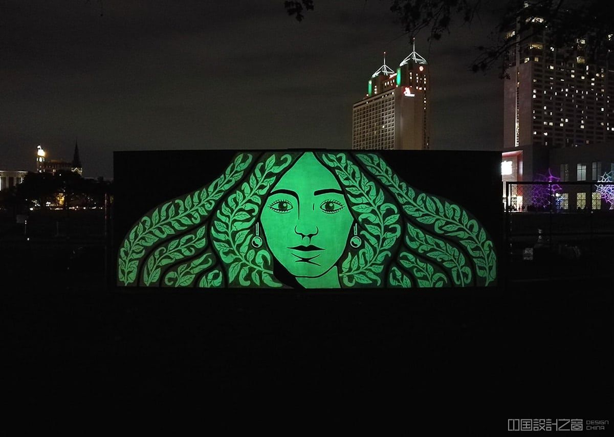 Light Sensitive Mural in Texas by Reskate Studio