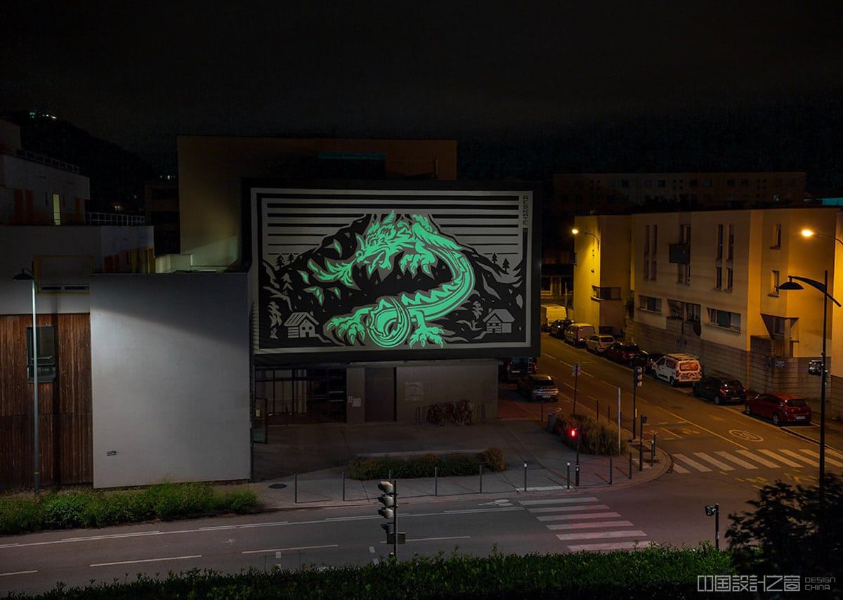 Light Sensitive Mural in France by Reskate Studio