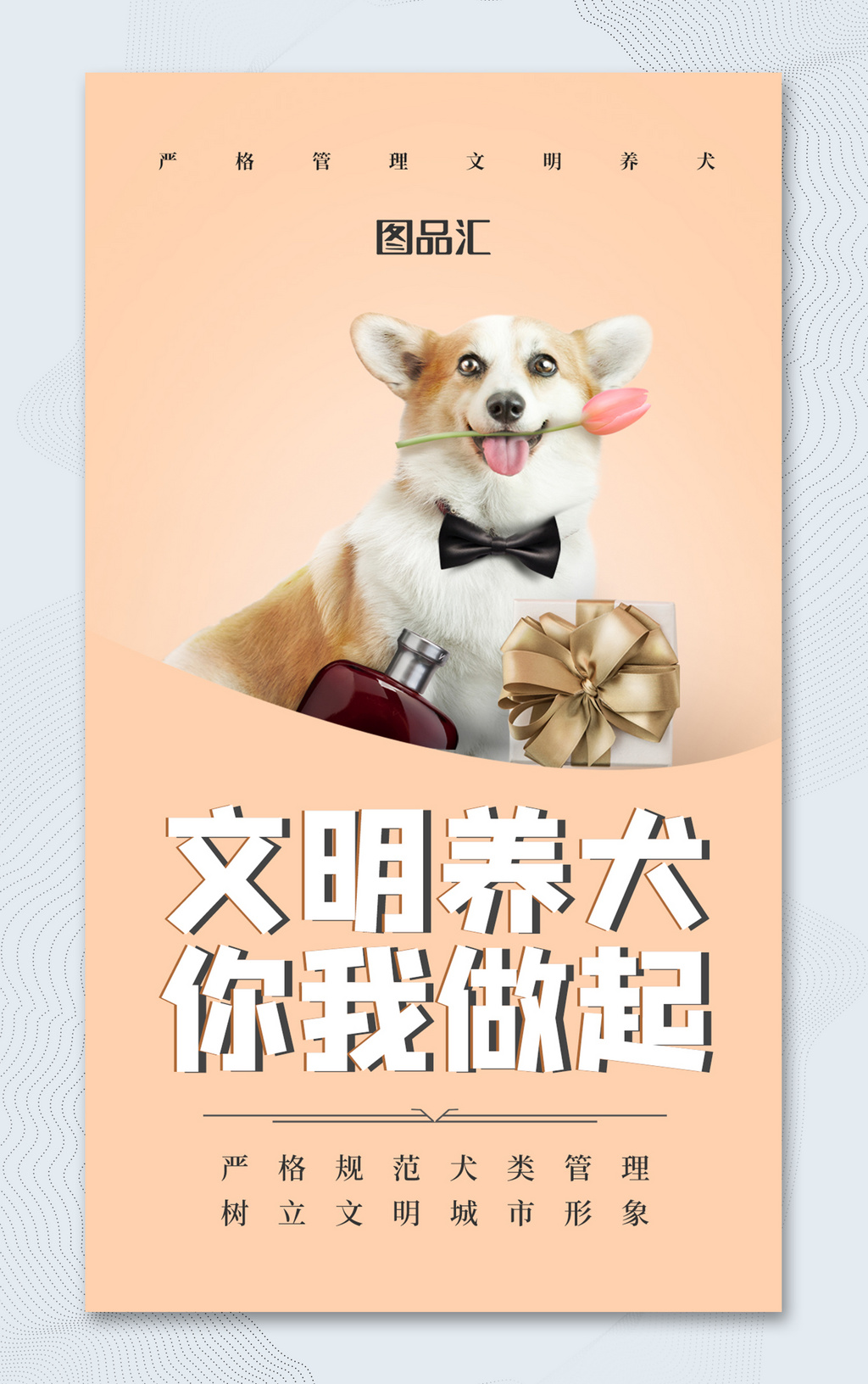 简约文明养犬公益宣传海报