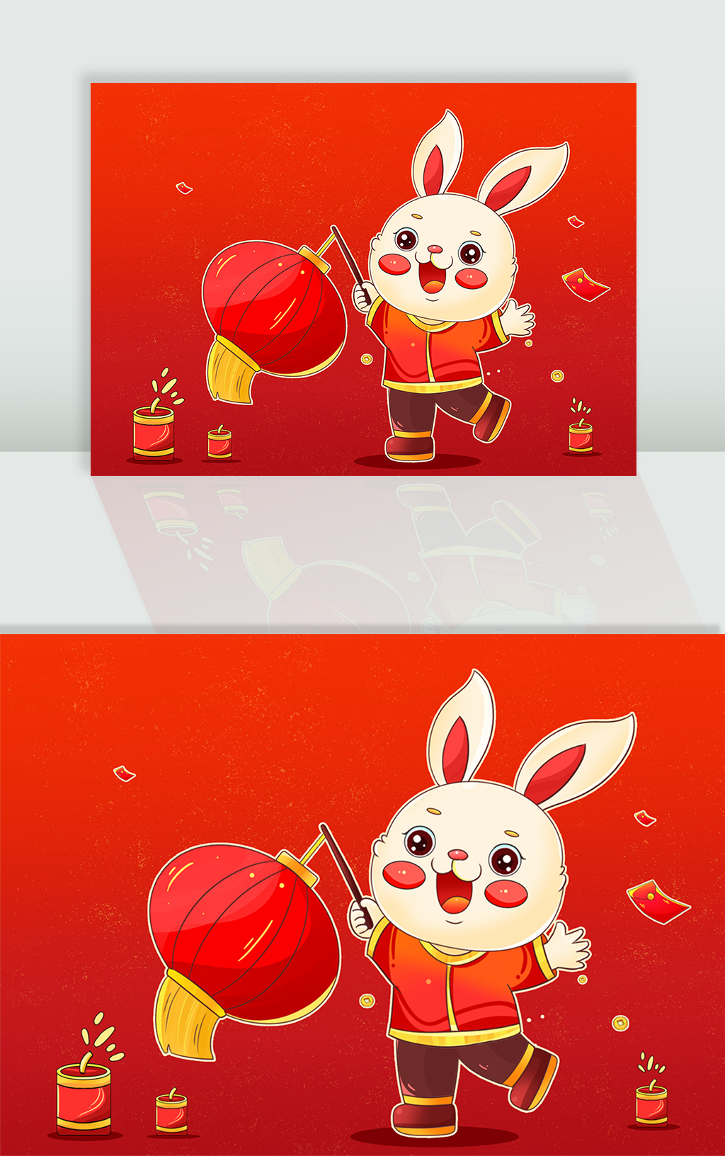兔年兔子红灯笼新年春节新春喜庆