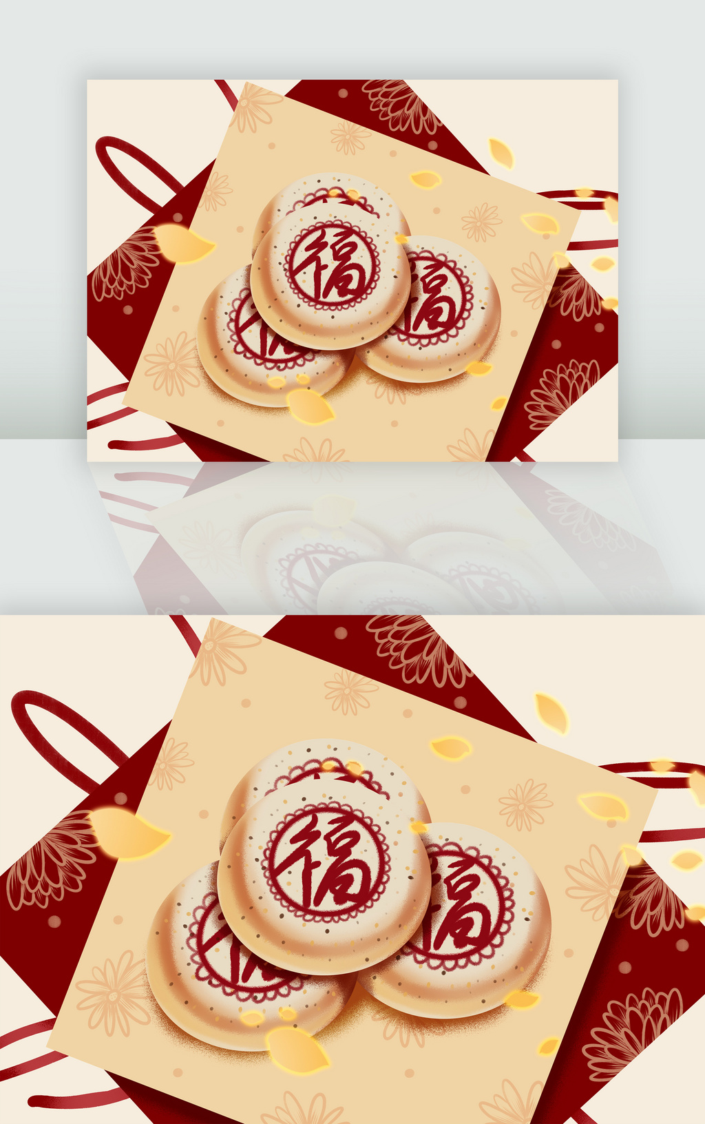 手绘中秋苏式月饼