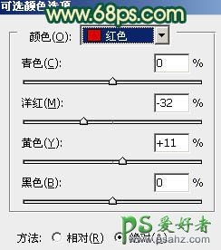 PS给绿调新清少女写真照调出个性粉橙色效果