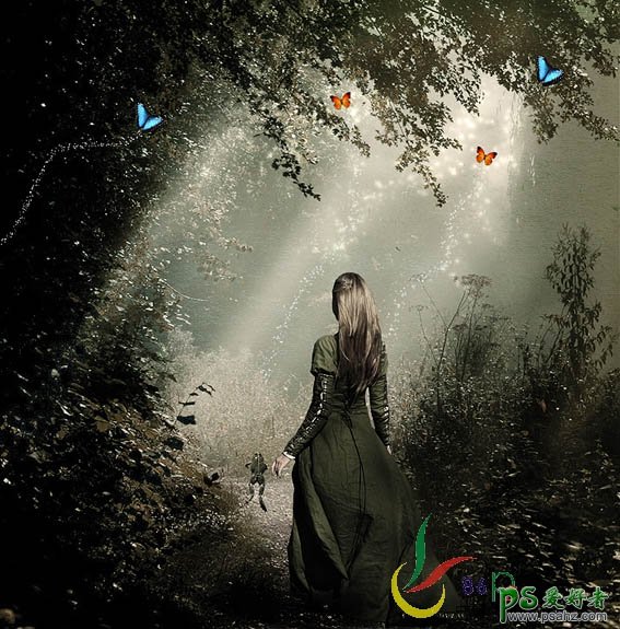 photoshop创意合成密林深处的梦幻公主形象艺术照
