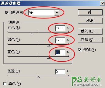 利用PS通道混合器给美女照片进行调色