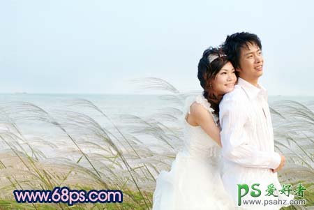PS婚片调色实例教程：给海景浪漫婚纱照调出简洁质感的风格