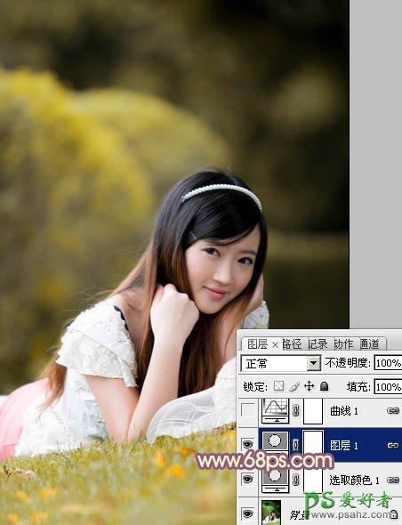 photoshop给纯美未成年少女照片调出清新的橙紫色