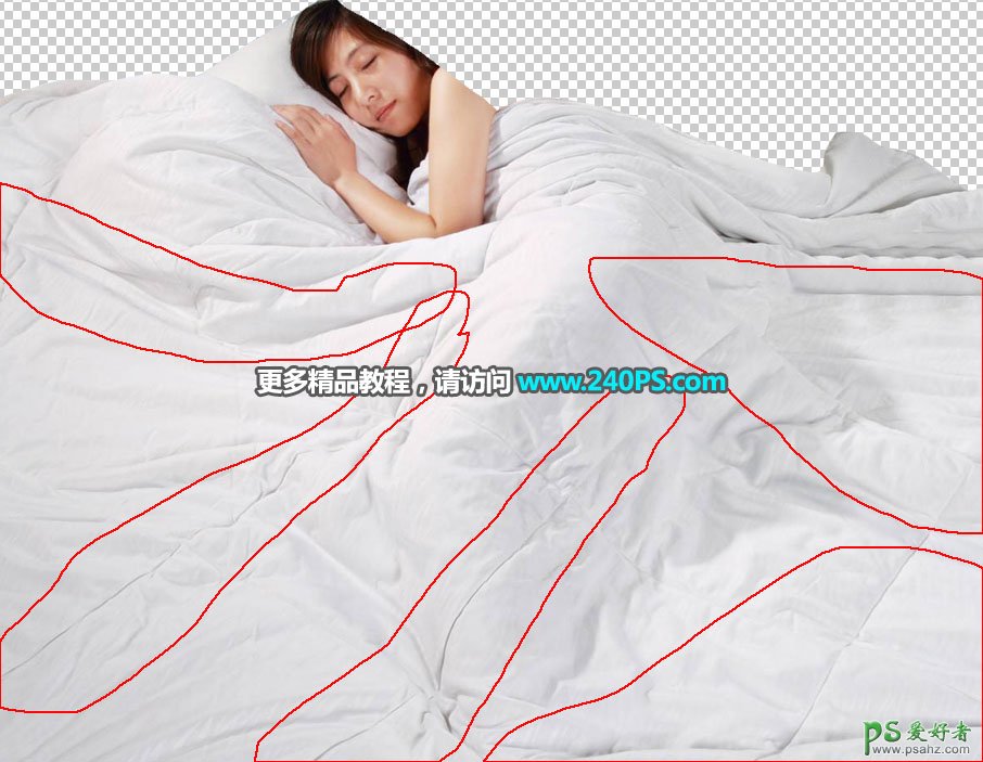 PhotOshop合成睡在沙滩上的少女场景，用浪花当被子熟睡的女子。