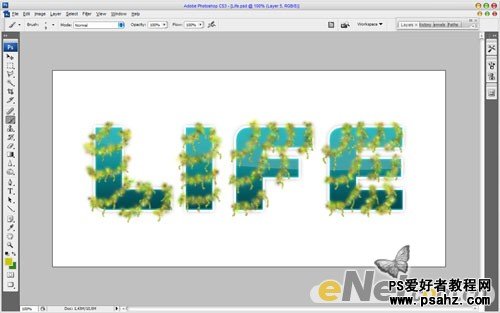 photoshop创意设计藤蔓缠绕的绿色文字特效实例