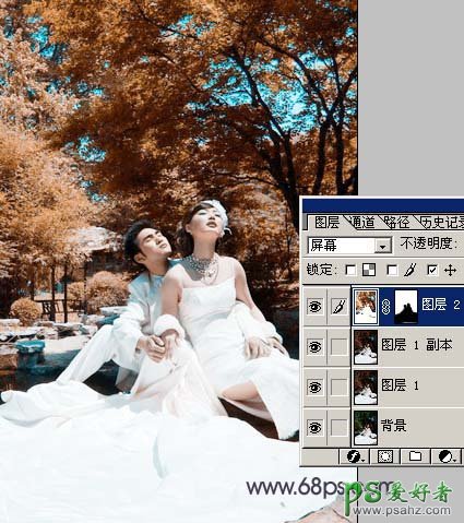 photoshop给梦幻情侣婚纱照调出动人的色彩