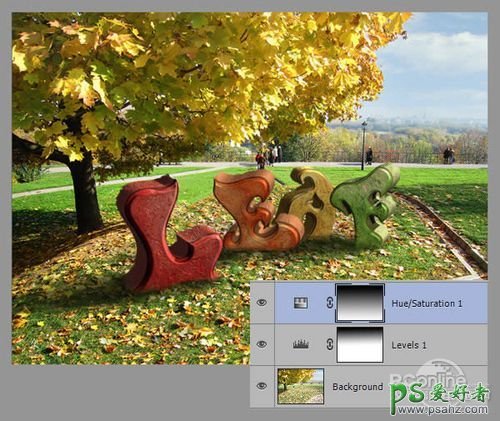 photoshop打造秋景3D立体字，可爱卡通效果立体文字特效教程