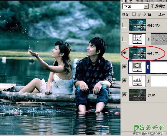 photoshop调出墨色江南情侣婚纱照实例教程