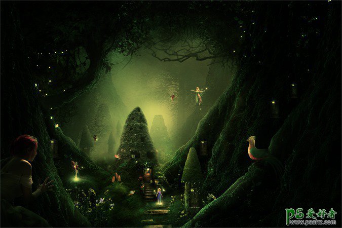 PS魔幻场景合成教程:打造森林深处童话世界里奇幻的精灵场景特效