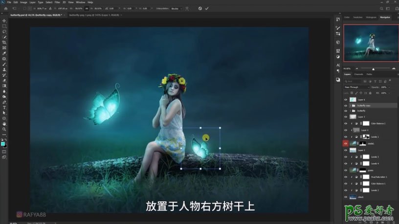 photoshop合成少女仙子意境写真照，梦幻仙境场景的精灵少女