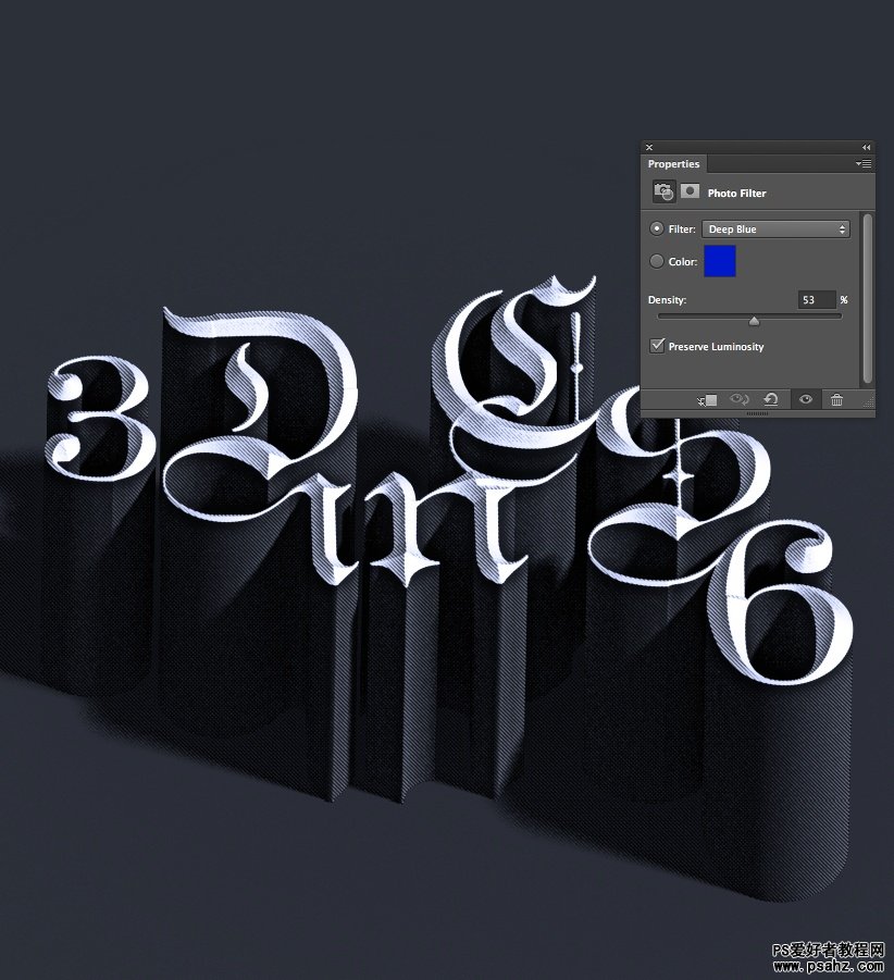 Photoshop CS6 制作3D字母特效教程实例